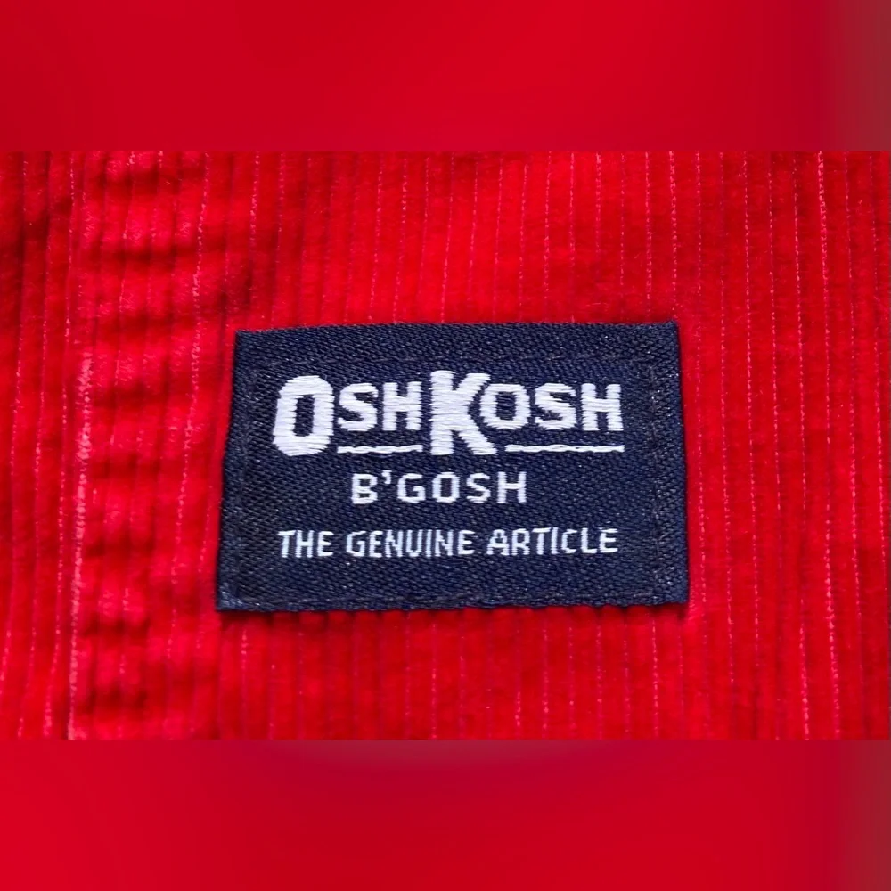 VTG 80s OshKosh B’Gosh Vestbak Red Corduroy Jogger Overalls Baby Boys 24 Months